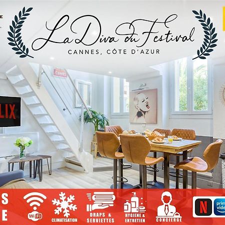 La Diva Du Festival - 10 Mn A Pied Palais & Plages - Cosy & Calme - Clim - Wifi Cannes Exterior foto