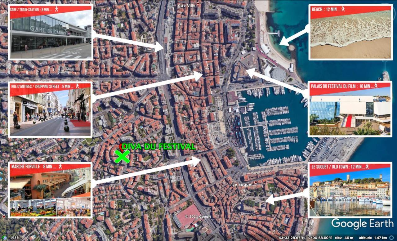 La Diva Du Festival - 10 Mn A Pied Palais & Plages - Cosy & Calme - Clim - Wifi Cannes Exterior foto