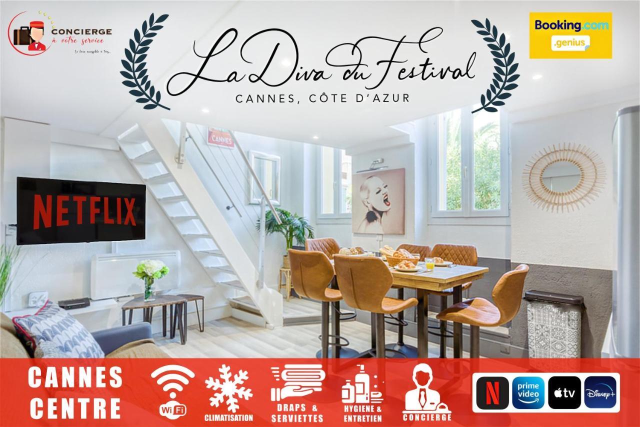La Diva Du Festival - 10 Mn A Pied Palais & Plages - Cosy & Calme - Clim - Wifi Cannes Exterior foto
